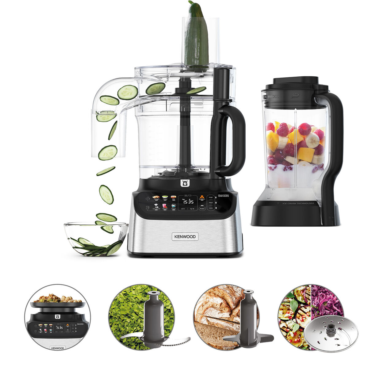 MultiPro OneTouch FDM73.480.ss foodprosessor, svart/stål