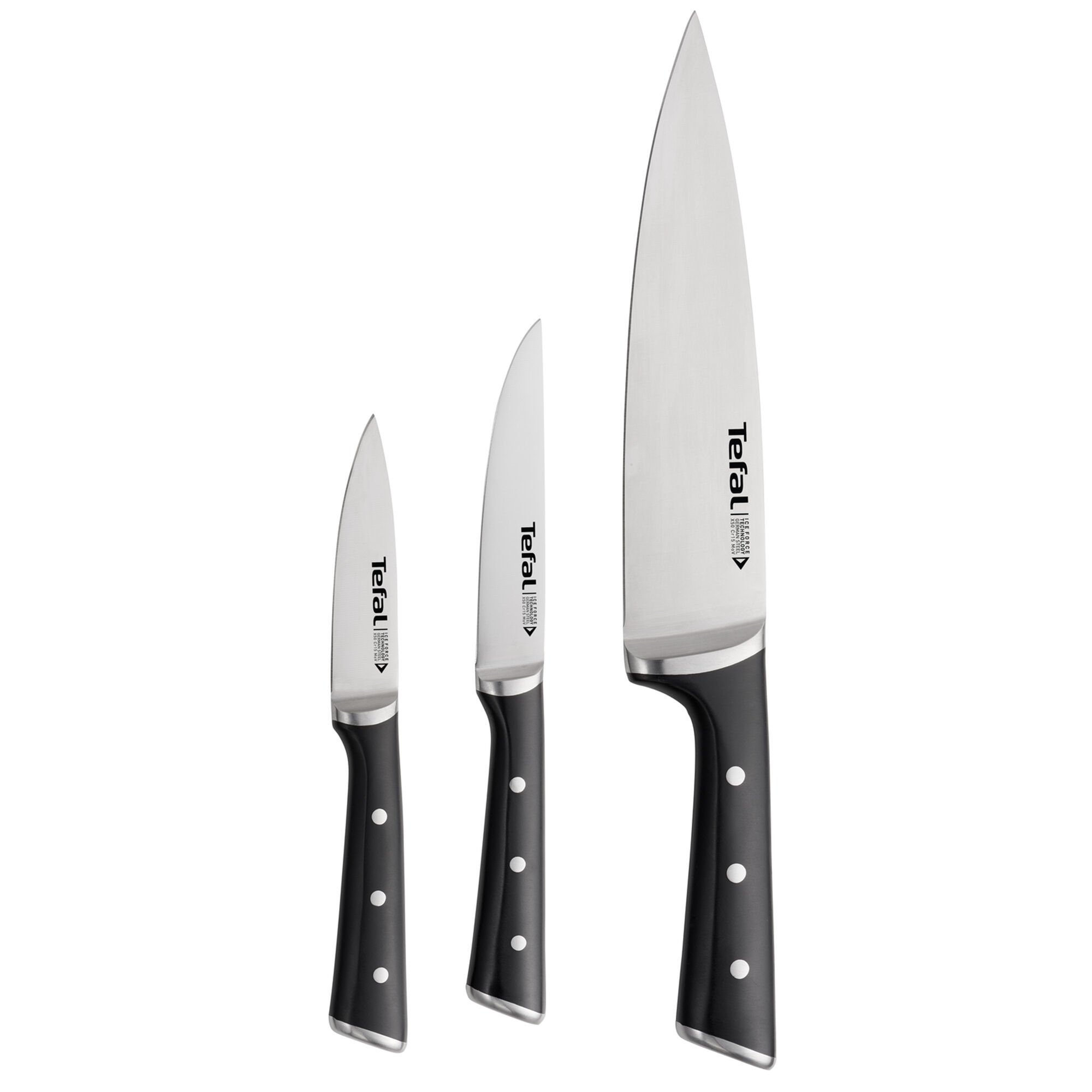 Tefal Ice Force knivset 3 delar, silver