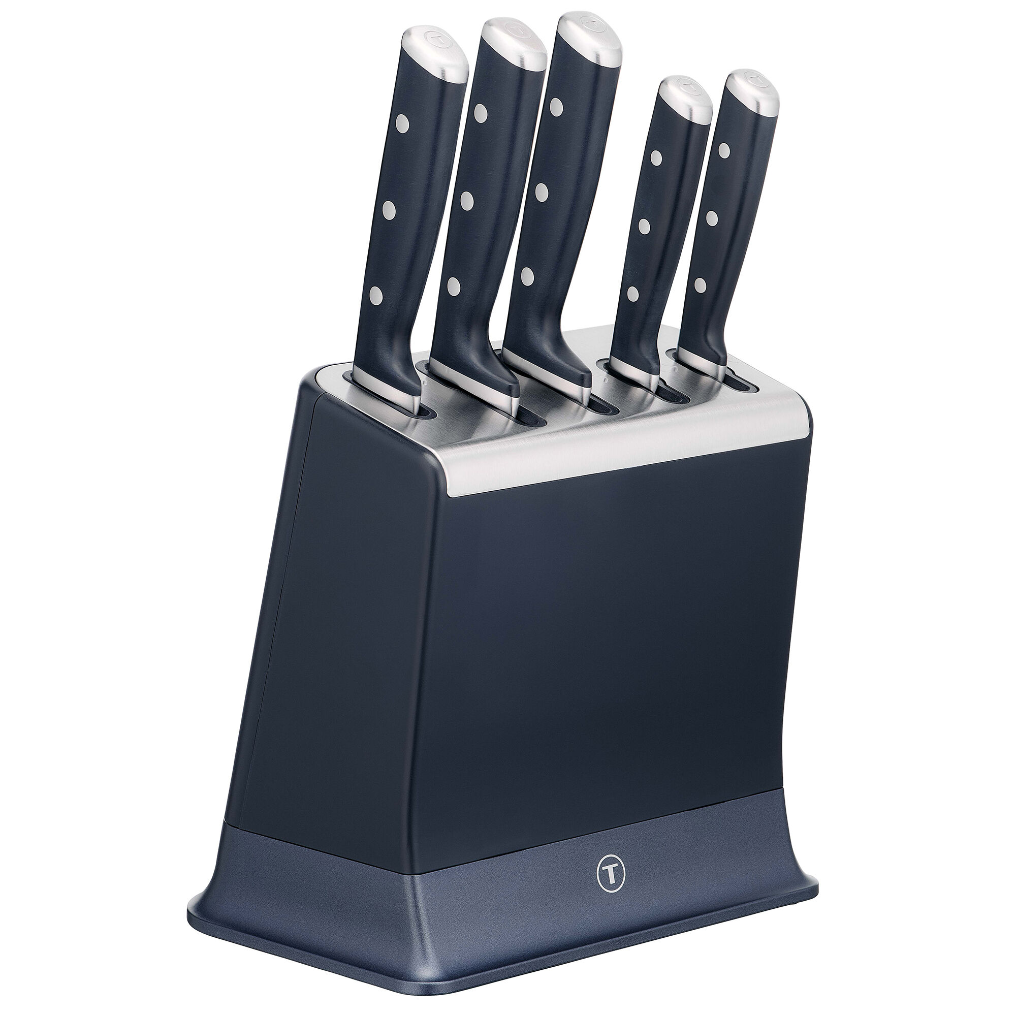 Tefal EverSharp Pro knivblock 5 delar, m&ouml;rkbl&aring;