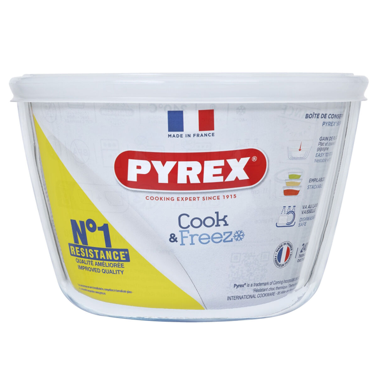 Cook&Freeze oppbevaringsboks rund 1,6 liter, glass