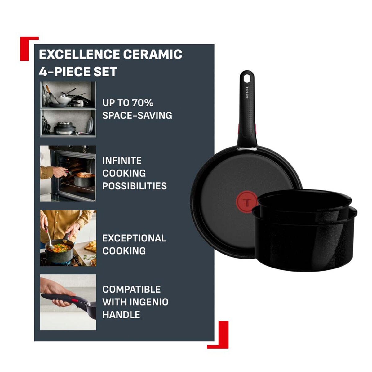 Ingenio Excellence Ceramic kastrullset 4 delar