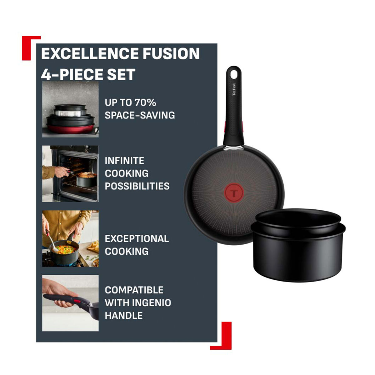 Ingenio Excellence Fusion kastrullset 4