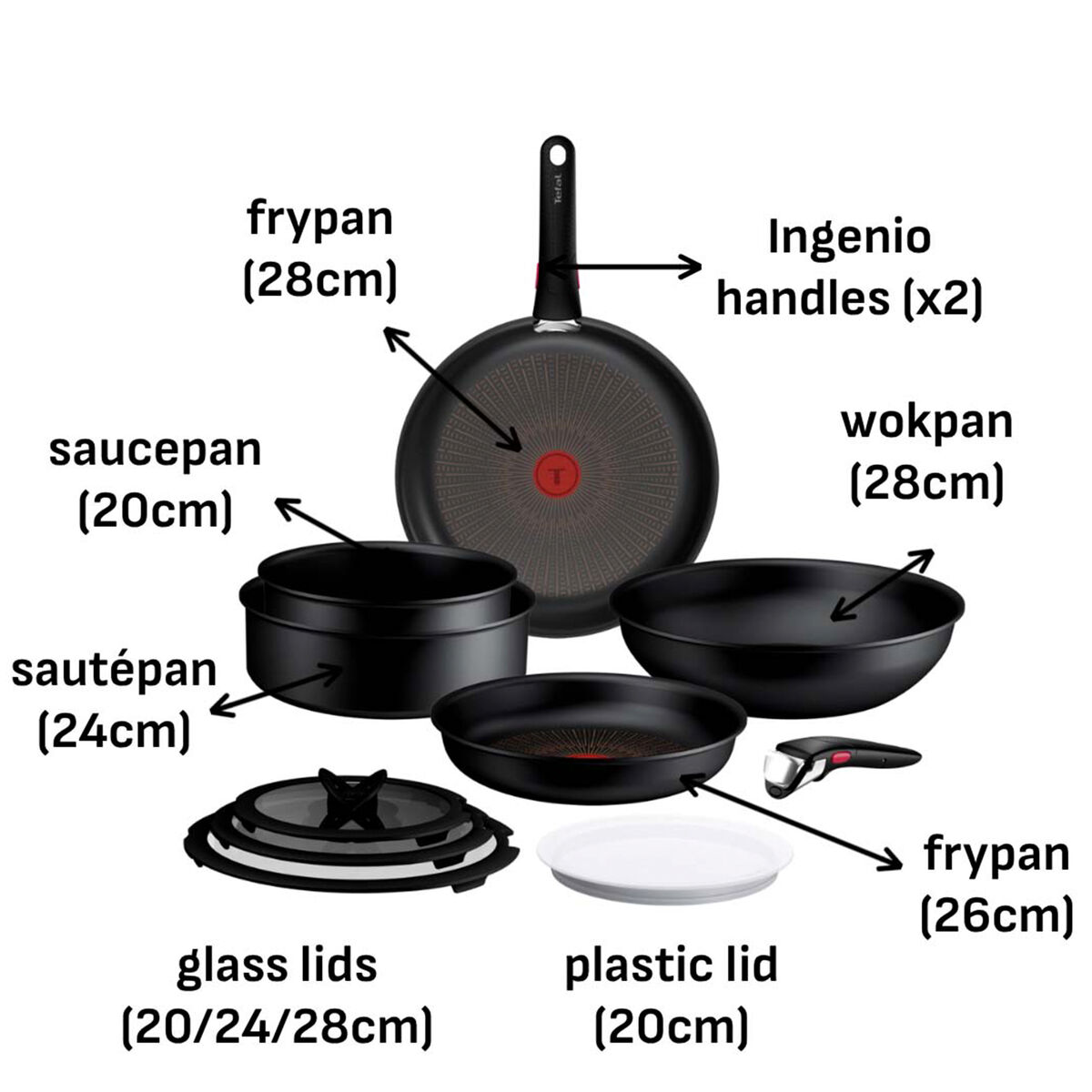 Ingenio Excellence Fusion gryt- och stekpanneset 11 delar
