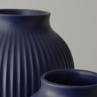Ripple vase 20 cm, mat dark blue