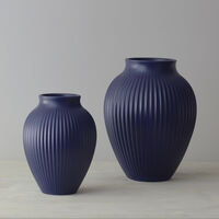Ripple vase 20 cm, mat dark blue