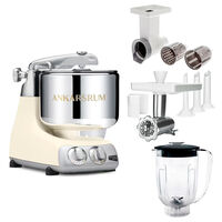 Assistent Original AKM 6230 kjøkkenmaskin med kjøttkvern, skjæretilbehør og blenderkanne, light creme