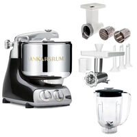 Assistent Original AKM 6230 kjøkkenmaskin med kjøttkvern, skjæretilbehør og blenderkanne, black diamond