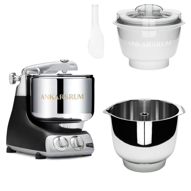 Assistent Original AKM 6230 køkkenmaskine med istilbehør og ekstra piskeskål, sort