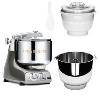 Assistent Original AKM 6230 køkkenmaskine med istilbehør og ekstra piskeskål, black chrome