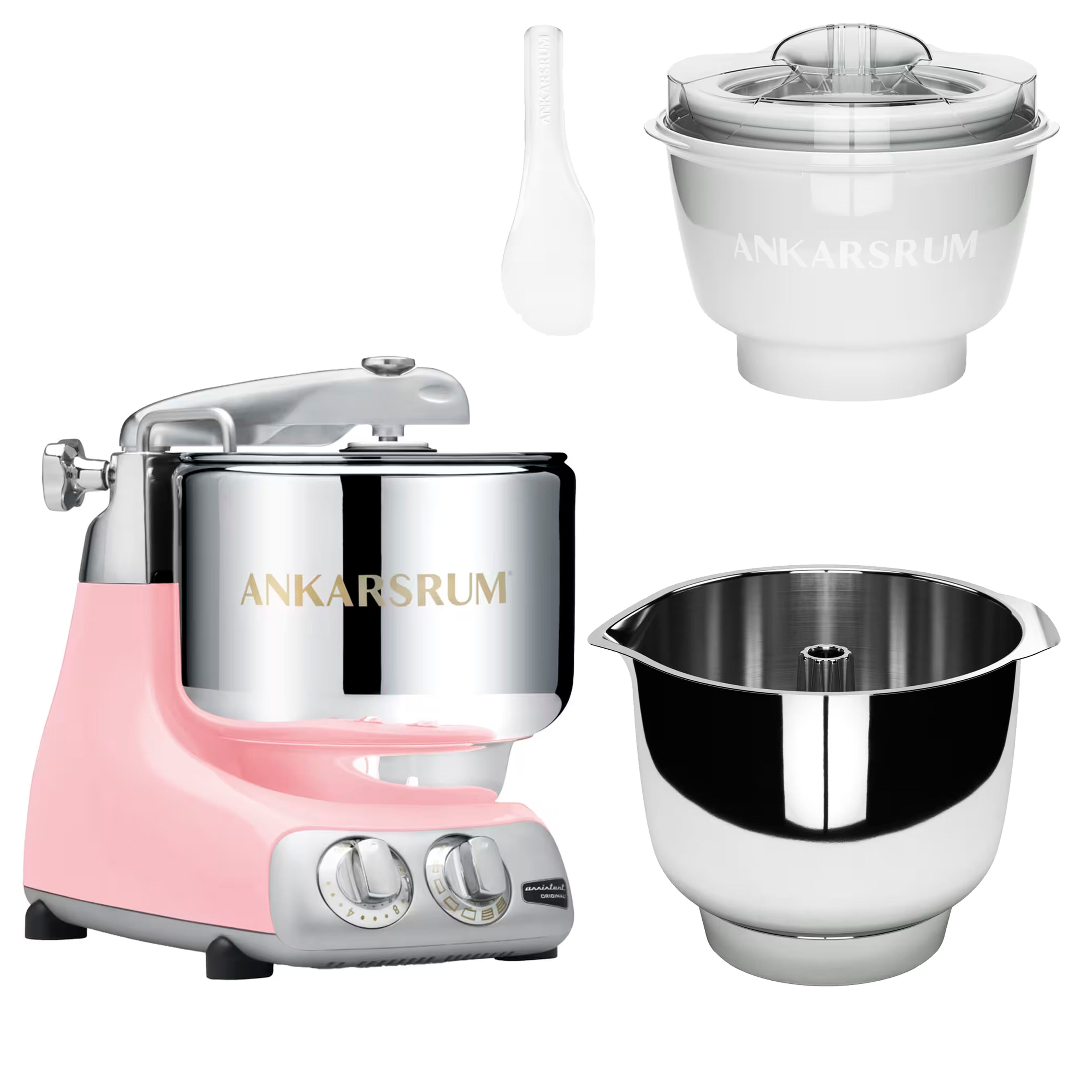 Assistent Original AKM 6230 køkkenmaskine med istilbehør og ekstra piskeskål, cloudy pink