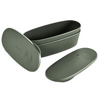 Snapbox oval beholder, sage green, 2-stk.
