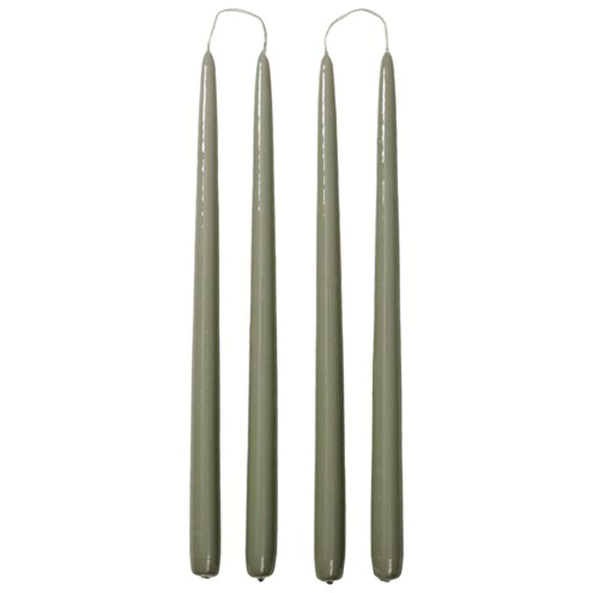 Broste Smooth Glossy kronelys 4-pak, lysegr&oslash;n