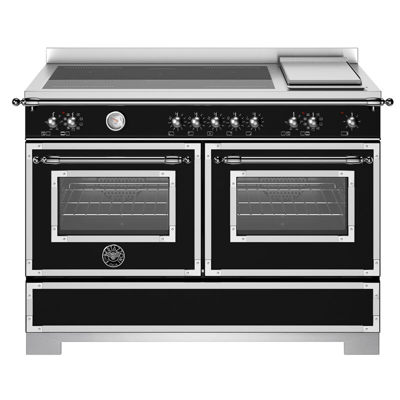 HER125I2ENET2 Heritage induktionskomfur 120 cm med 5 zoner, elektrisk stegebord og 2 ovne, mat sort