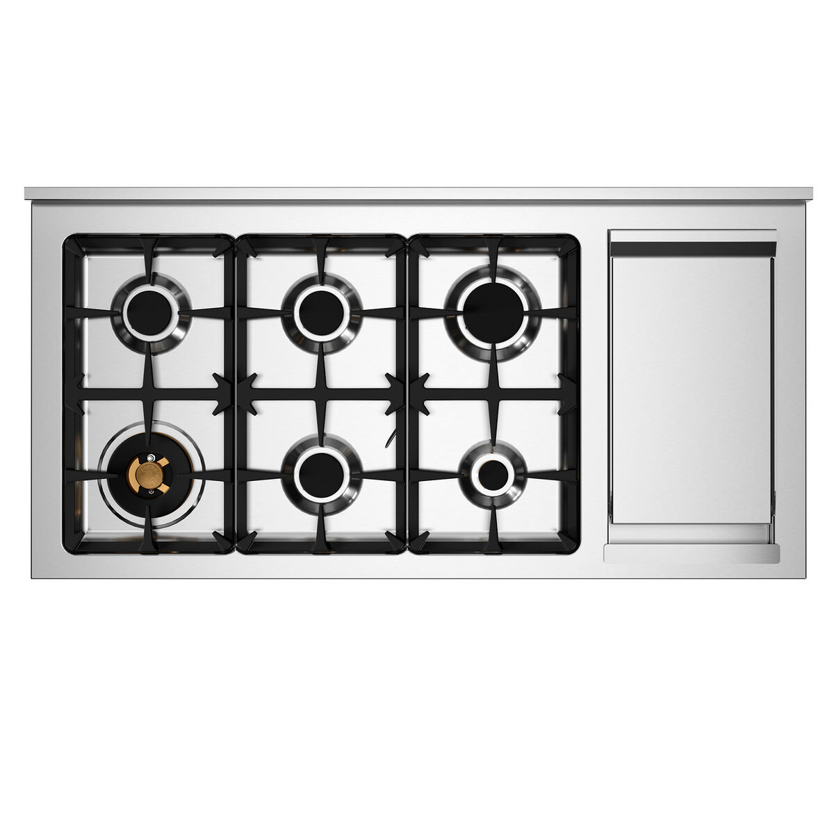 HER126G2EAVT2 Heritage gaskomfur 120 cm med 6 brændere, elektrisk stegebord og 2 ovne, elfenbenshvid