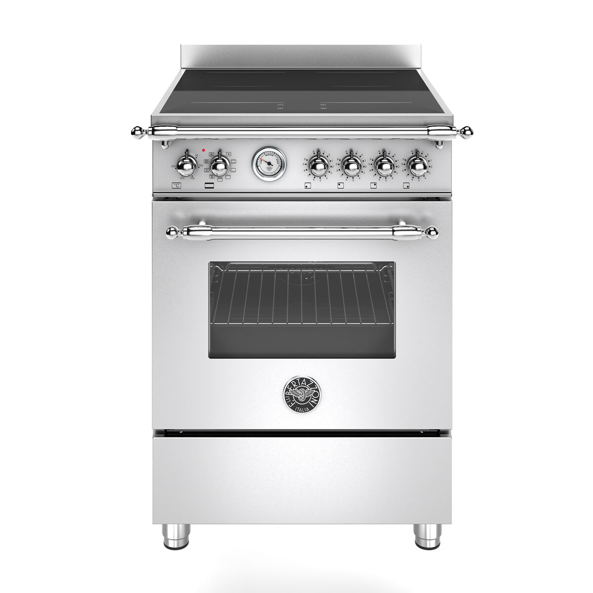 HER64I1EXC2 Heritage induktionsspis 60 cm med 4 zoner och 1 ugn, rostfritt stål