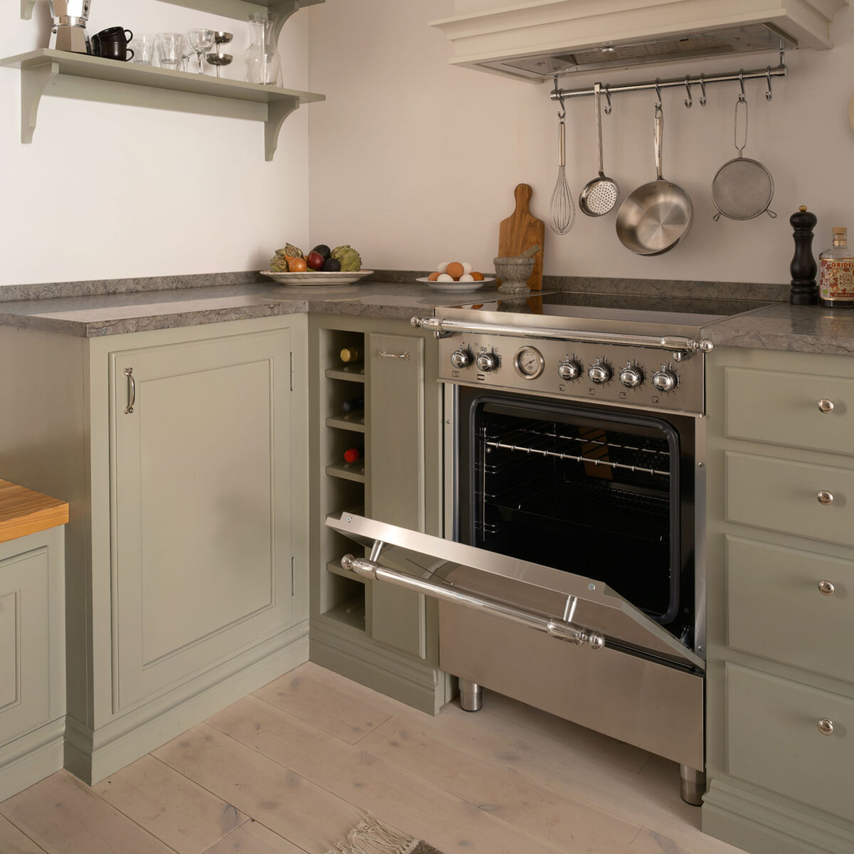 HER64I1EXC2 Heritage induktionsspis 60 cm med 4 zoner och 1 ugn, rostfritt stål