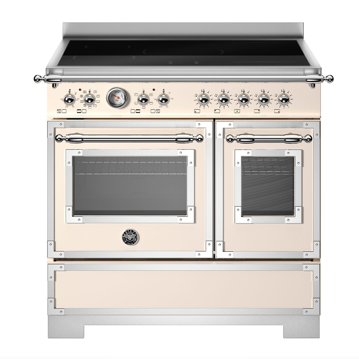 HER95I2EAVT2 Heritage induktionskomfur 90 cm med 5 zoner og 2 ovne, elfenbenshvid
