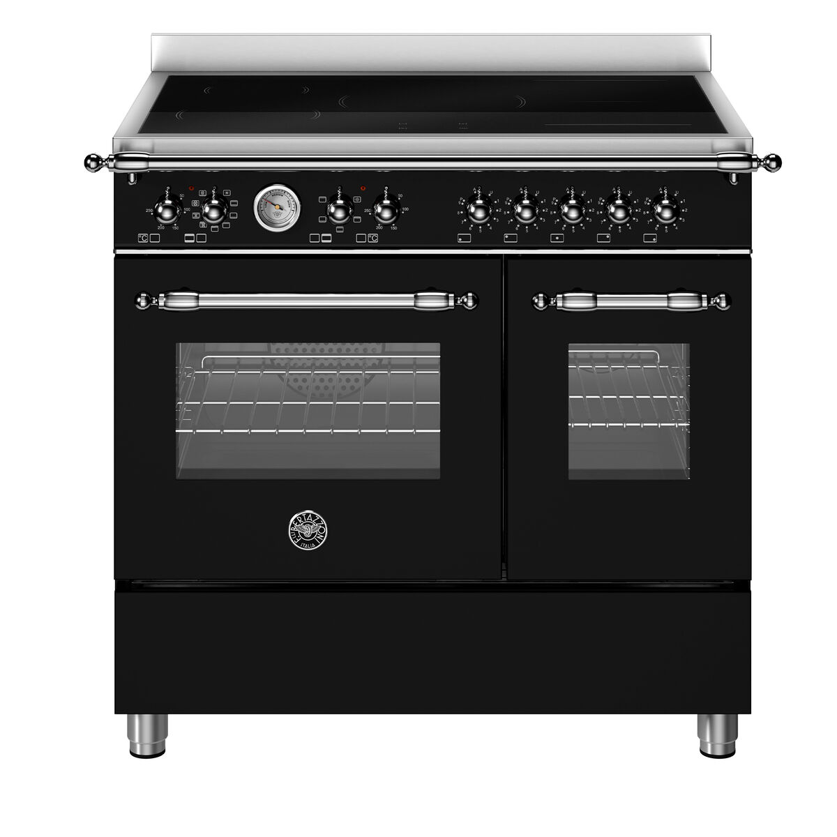 HER95I2ENEC2 Heritage induktionskomfur uden dekorramme 90 cm med 5 zoner og 2 ovne, mat sort