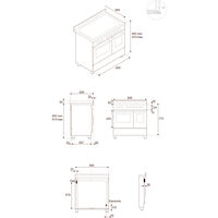HER95I2ENEC2 Heritage induktionskomfur uden dekorramme 90 cm med 5 zoner og 2 ovne, mat sort