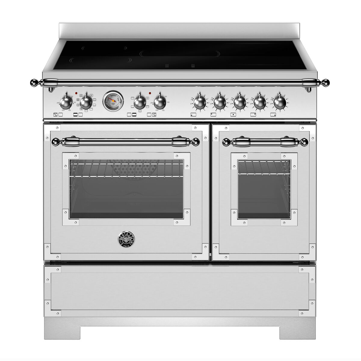 HER95I2EXT2 Heritage induktionskomfur 90 cm med 5 zoner og 2 ovne, rustfrit stål