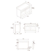 MAS125I2ENET2 Master induktionsspis 120 cm med 5 zoner, stekbord och 2 ugnar, mattsvart