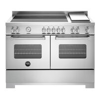 MAS125I2EXT2 Master induktionsspis 120 cm med 5 zoner, stekbord och 2 ugnar, rostfritt stål
