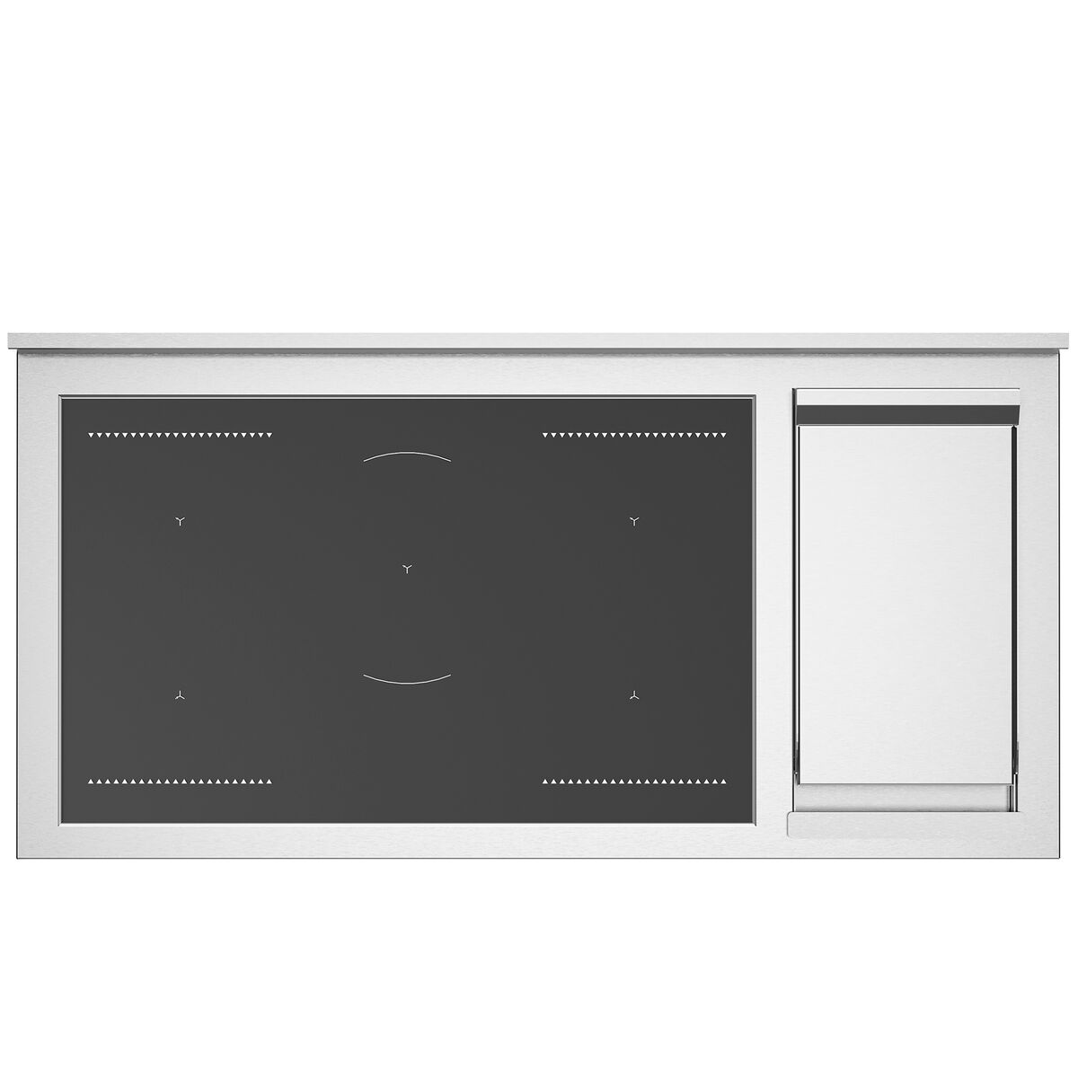 MAS125I2EXT2 Master induktionsspis 120 cm med 5 zoner, stekbord och 2 ugnar, rostfritt stål