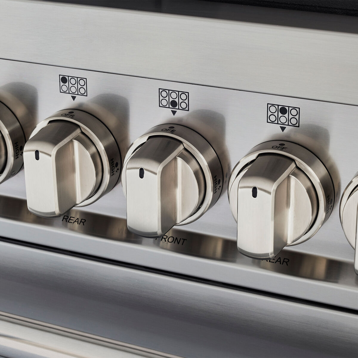 MAS125I2EXT2 Master induktionsspis 120 cm med 5 zoner, stekbord och 2 ugnar, rostfritt stål