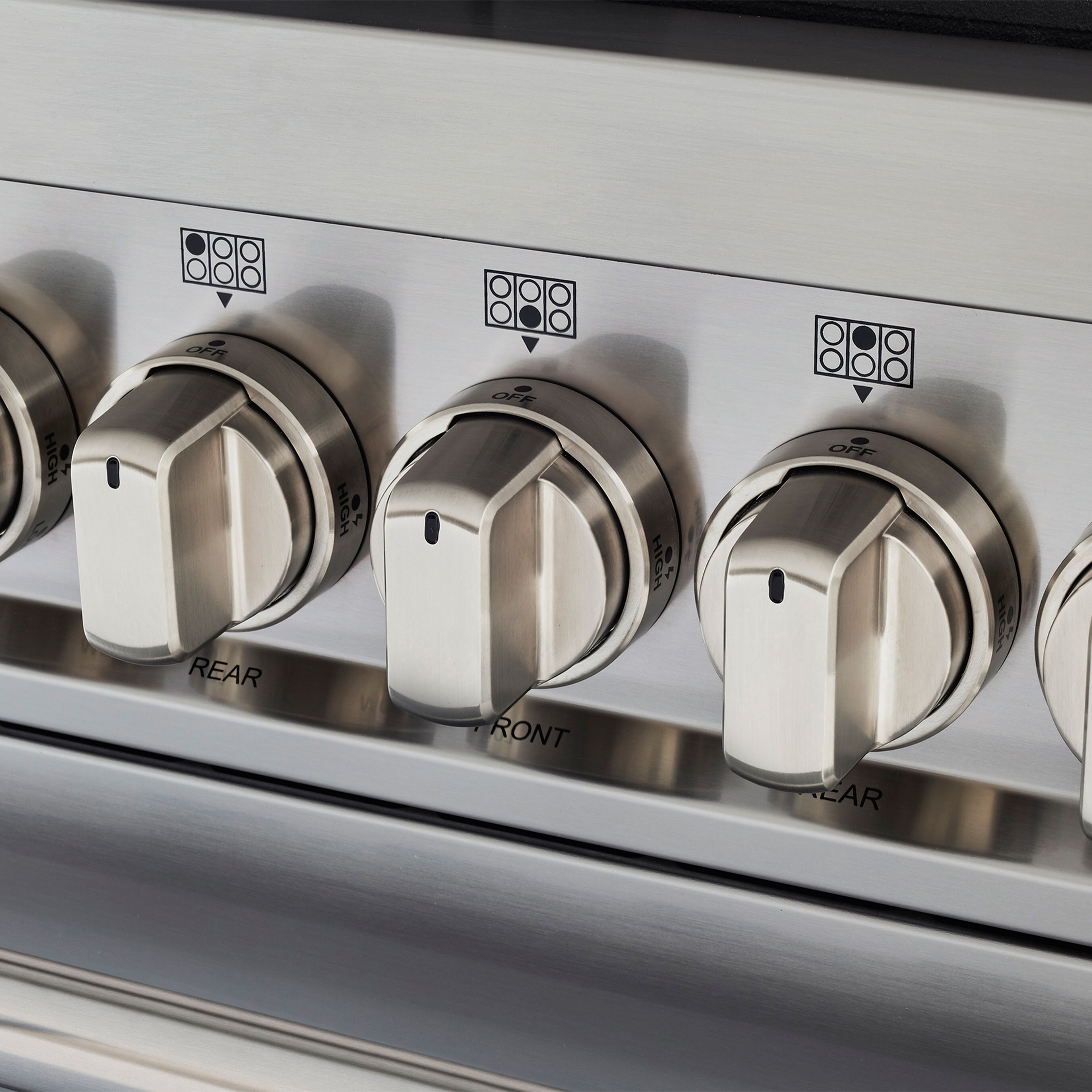 MAS125I2EXT2 Master induktionsspis 120 cm med 5 zoner, stekbord och 2 ugnar, rostfritt stål