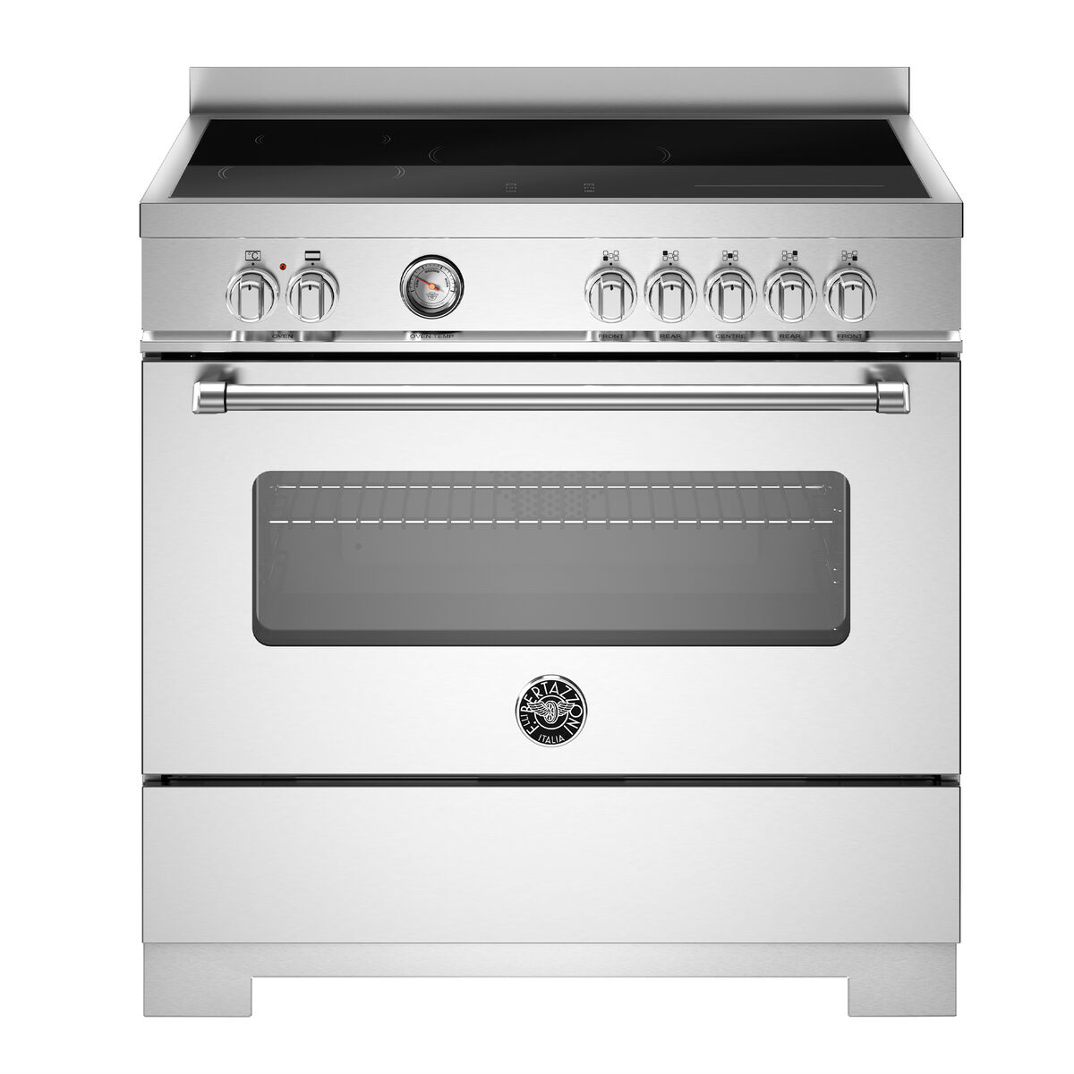 MAS95I1EXT2 Master induktionsspis 90 cm 5 zoner och 1 ugn, rostfritt stål