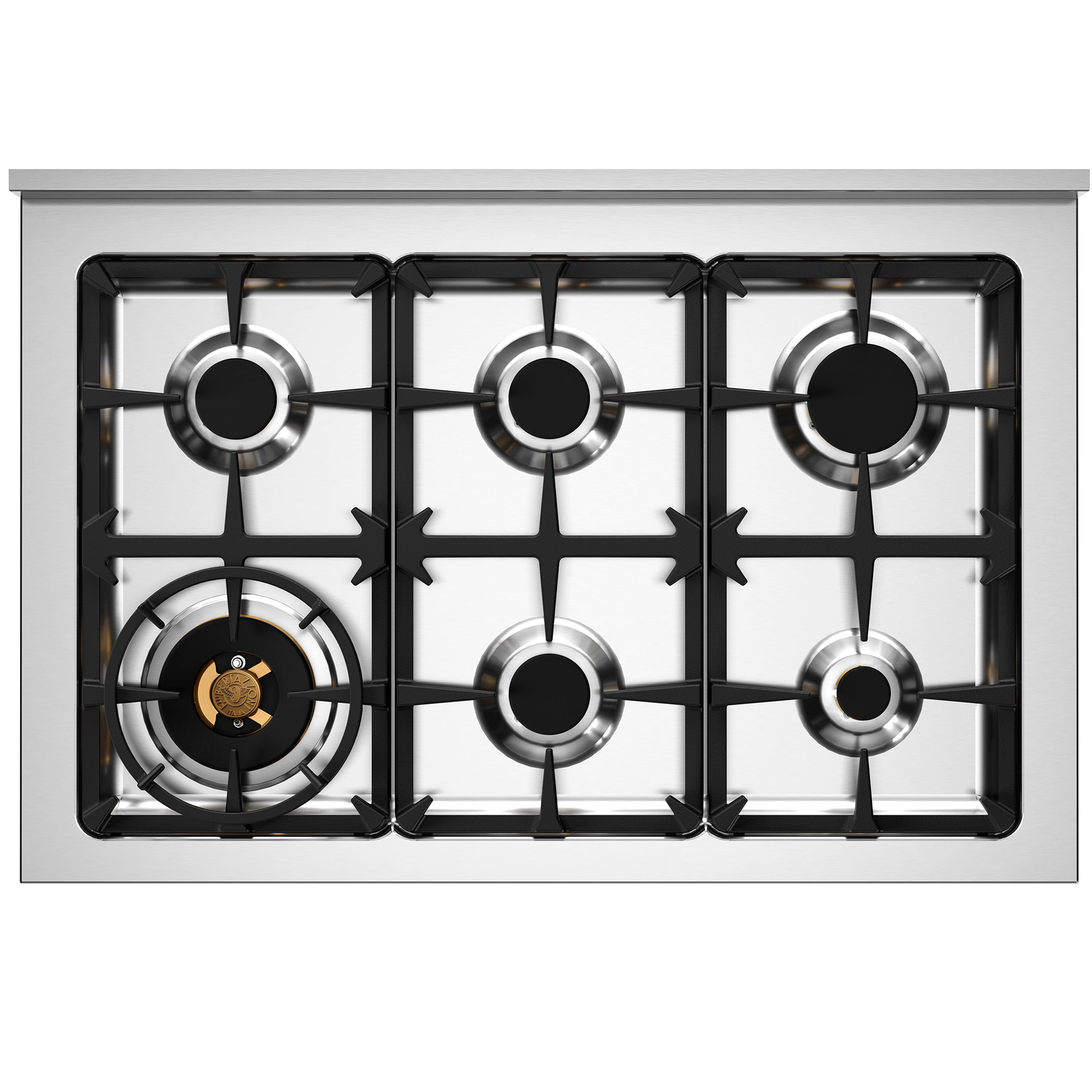 MAS96L2EXT2 Master gaskomfur 90 cm med 6 brændere og 2 ovne, rustfrit stål