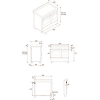 PRO105I2ECAT2 Professional induktionskomfur 100 cm med 5 zoner og 2 ovne, carbonio