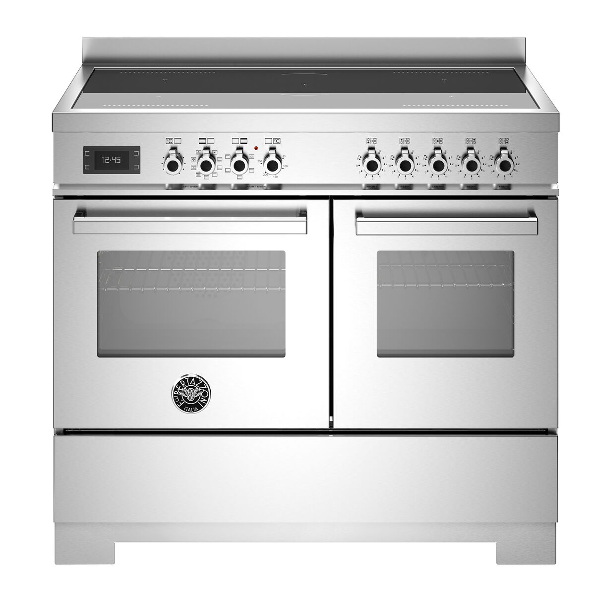 Professional PRO105I2EXT2 induktionsspis 100 cm med 5 zoner och 2 ugnar, rostfritt stål
