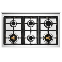 PRO106L2EART2 Professional gasskomfyr 100 cm med 6 brennere og 2 ovner, oransje