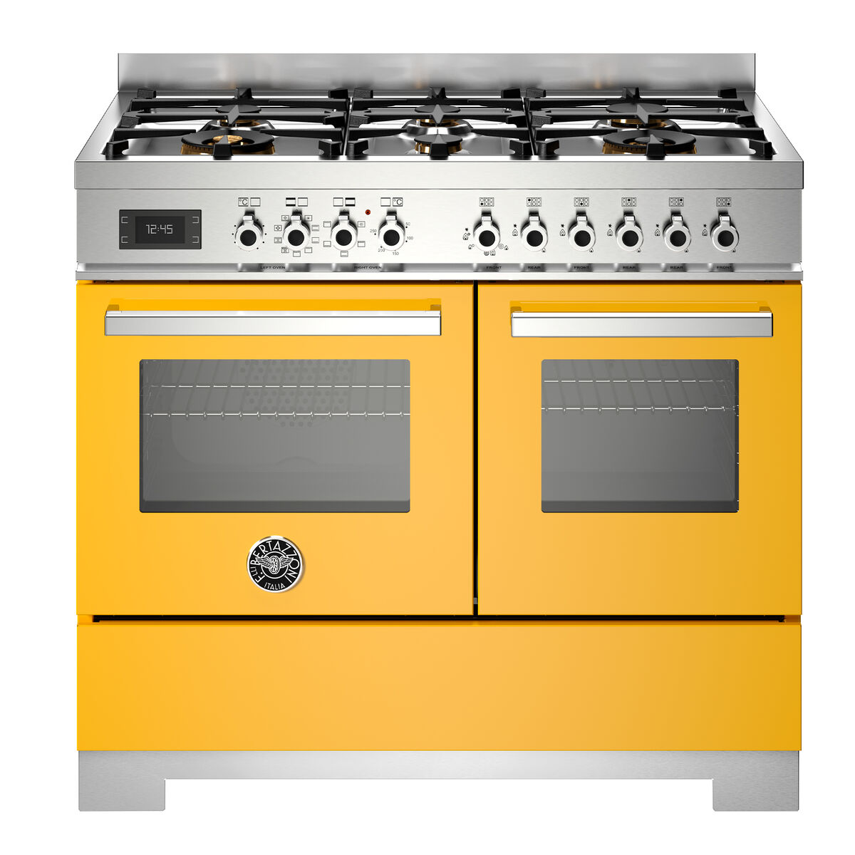 PRO106L2EGIT2 Professional gasskomfyr 100 cm med 6 brennere og 2 ovner, gul