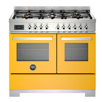 PRO106L2EGIT2 Professional gasskomfyr 100 cm med 6 brennere og 2 ovner, gul