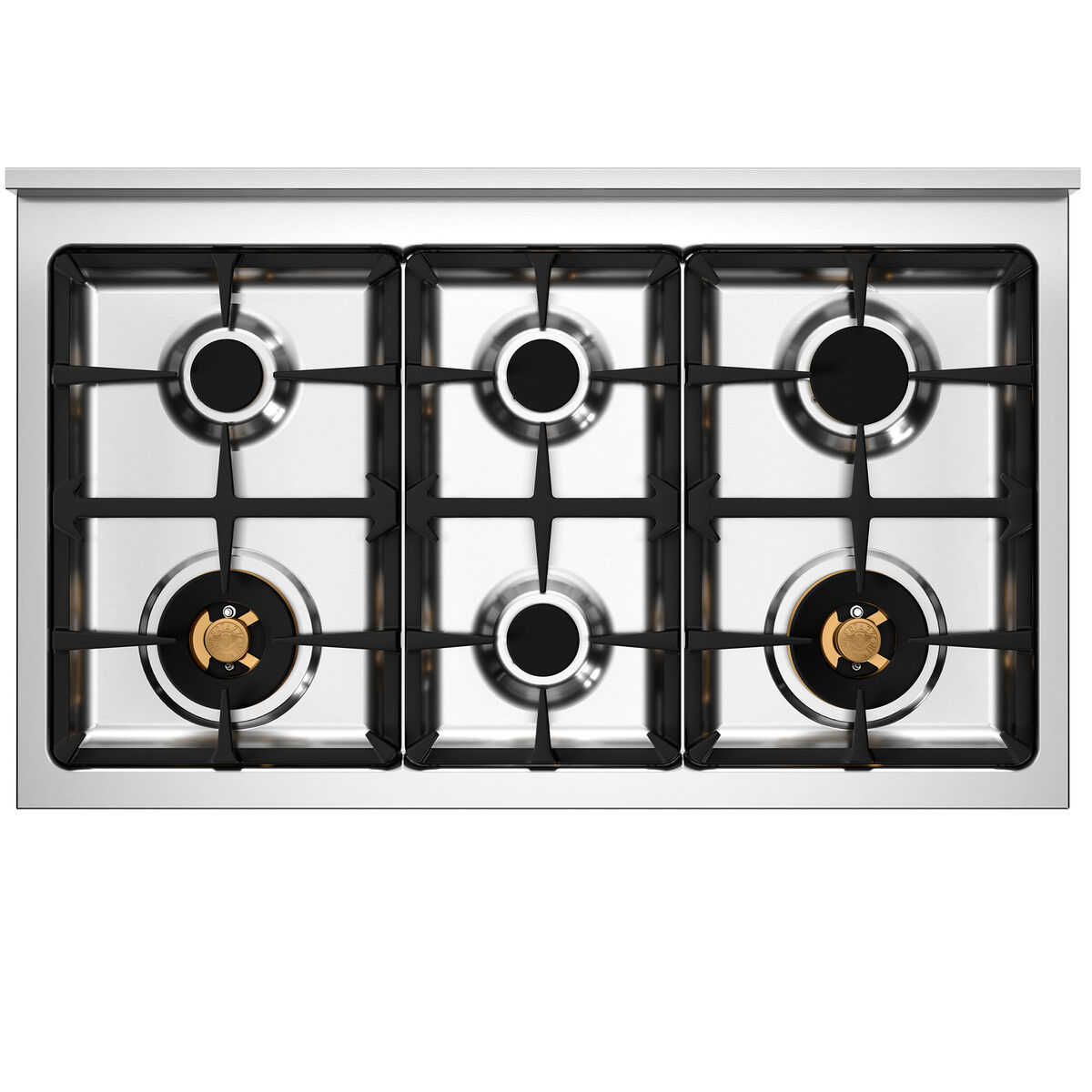 PRO106L2EGIT2 Professional gasskomfyr 100 cm med 6 brennere og 2 ovner, gul