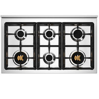 PRO106L2EGIT2 Professional gasskomfyr 100 cm med 6 brennere og 2 ovner, gul