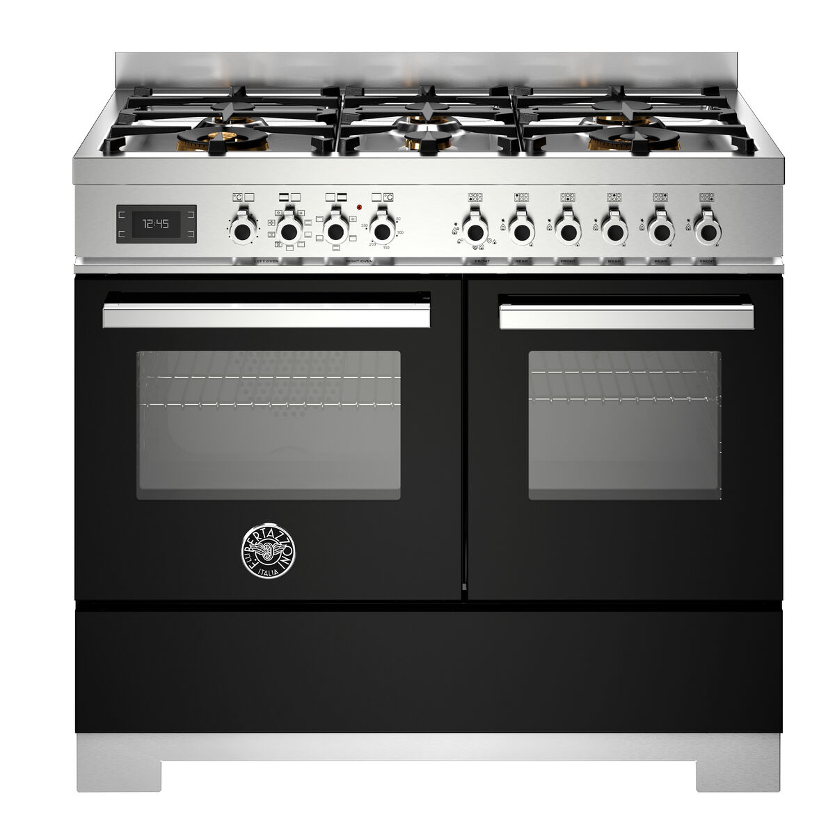 PRO106L2ENET2 Professional gasskomfyr 100 cm med 6 brennere og 2 ovner, svart