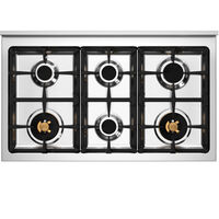 PRO106L2ENET2 Professional gasskomfyr 100 cm med 6 brennere og 2 ovner, svart