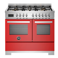 PRO106L2EROT2 Professional gasskomfyr 100 cm med 6 brennere og 2 ovner, rød
