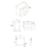 PRO106L2EROT2 Professional gasskomfyr 100 cm med 6 brennere og 2 ovner, rød