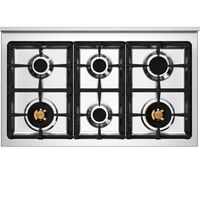 PRO106L2EROT2 Professional gasskomfyr 100 cm med 6 brennere og 2 ovner, rød