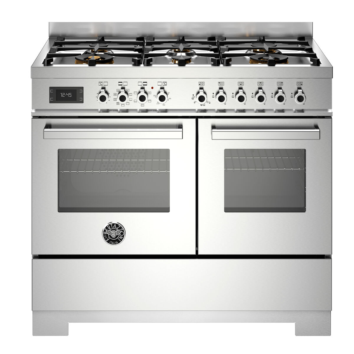 PRO106L2EXT2 Professional gasskomfyr 100 cm med 6 brennere og 2 ovner, rustfritt stål