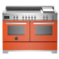 Professional PRO125I2EART2 induktionsspis 120 cm med 5 zoner, elektriskt stekbord och 2 ugnar, orange