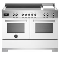 Professional PRO125I2EBIT2 induktionsspis 120 cm med 5 zoner, elektriskt stekbord och 2 ugnar, vit