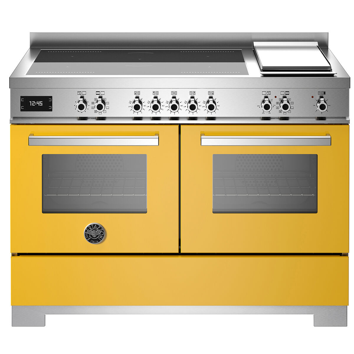 Professional PRO125I2EGIT2 induktionsspis 120 cm 5 zoner, elektriskt stekbord och 2 ugnar, gul