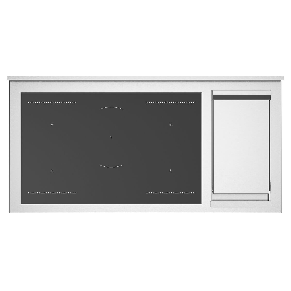 Professional PRO125I2ENET2 induktionsspis 120 cm med 5 zoner, elektriskt stekbord och 2 ugnar, svart