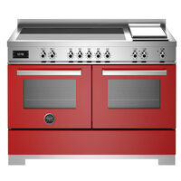 Professional PRO125I2EROT2 induktionsspis 120 cm med 5 zoner, elektriskt stekbord och 2 ugnar, röd