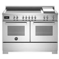 Professional PRO125I2EXT2 induktionsspis 120 cm med 5 zoner, elektriskt stekbord och 2 ugnar, rostfritt stål